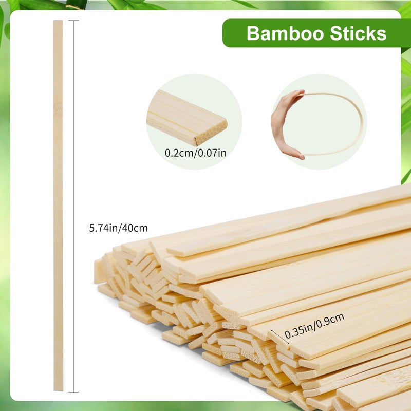 Pllieay 100 Pieces Bamboo Sticks for Craft, Wood Strips Wooden Extra Long Sticks for Crafting (15.75 Inches Length Ã— 0.35 Inches Width) - Image 2